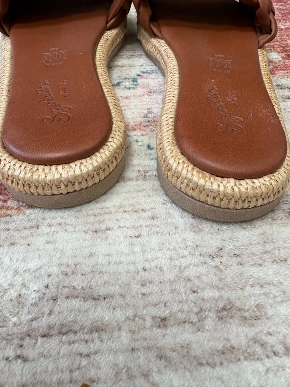 Seychelles Bellissima Sandal Tan Brown Vegan Leather w/Raffia Size‎ 8.5